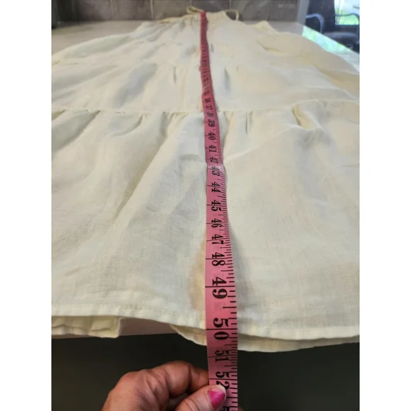 Sunlit halter maxi dress tiered 100% Linen Size medium - Picture 8 of 9